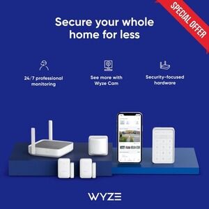 Wyze Home Monitoring Bundle Security System Hub Keypad + 2 more Sensors WSHMS